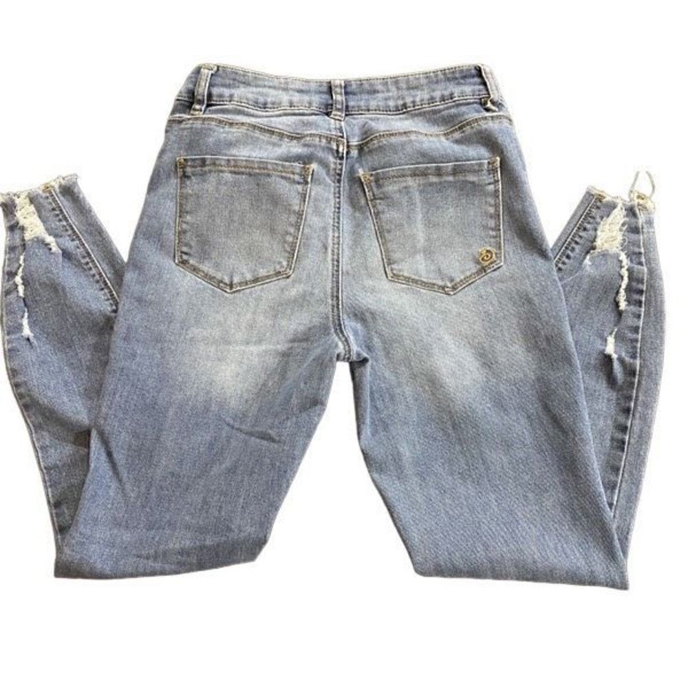 Indigo Rein Raw hem skinny jeans button fly w25 l27 - Picture 5 of 10